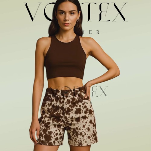 Women brown white cowhide - &,