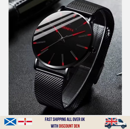 Mens watches black red wrist - &,