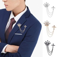 Elegant Crown and Brooch Long