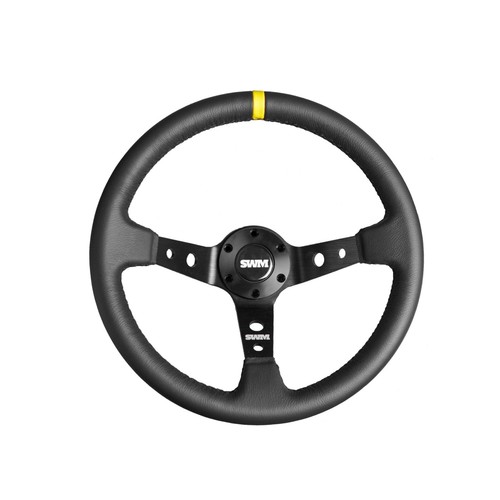 Deep dish leather steering - leather,