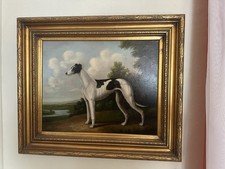 Vintage Oil Painting Greyhound