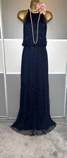 Monsoon 1920s Style Beaded Flapper Gatsby Party Prom Evening Maxi Dress Size 10