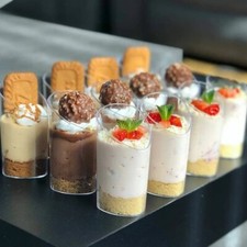 50 PCS Clear Plastic Reusable Party Shot Glasses Dessert Cups Cheesecake 80ml