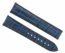 19/16MM LEATHER WATCH STRAP BAND FOR OMEGA SPEEDMASTER MOON SEAMASTER BLUE OS