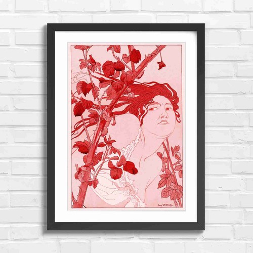 Art nouveau woman - woman, thorns