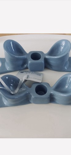Bow candle holders pair x2 - bow,