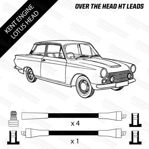 Lotus twin cam leads black - twin, ht