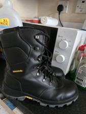 MENS AIMONT TRUCKER BLACK FORERUNNER WORK SAFETY BOOTS 7/41 VIBRAM SOLE
