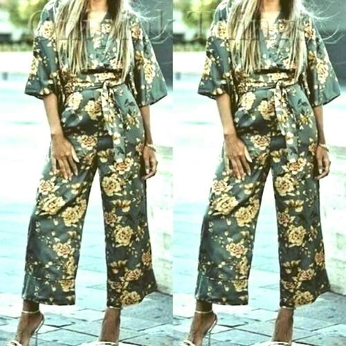 Zara satin jumpsuit kimono - ,