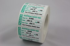 2000 Personalised PAT Test Labels 51 x 25mm Testing Stickers PASSED Non Rip