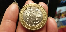 Rare Error £2 pounds coin William Shakespear Comedies Jester 2016