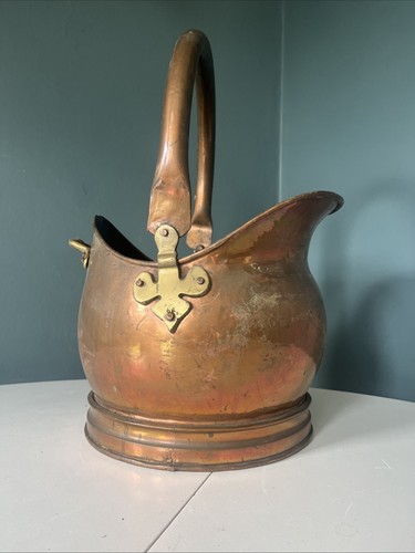 Antique helmet coal scuttle - coal,