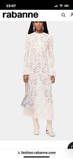 Paco Rabanne Ladies Long Sleeve Lace Maxi Dress, Size 40. Ivory Elegant BNWT.