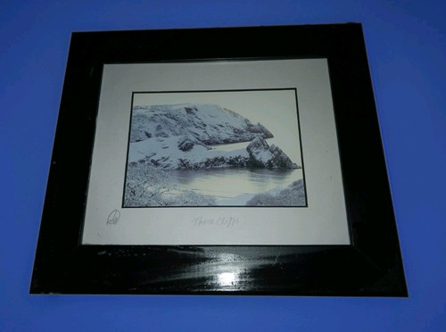 Framed three cliffs bay gower - three,
