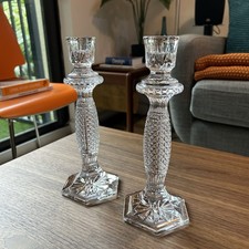 Waterford Ireland Crystal Candelabra 40018940 Tara 10" Tall Candlesticks Pair