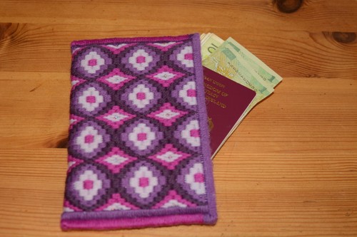Handmade bargello soft pouch