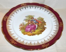 10" (25.5cm) Fragonard Design La Reine France Limoges Porcelain Cabinet Plate