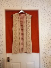Beige Open Crochet Waistcoat