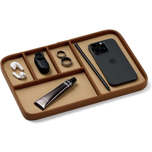 Nordik valet tray - valet, brown