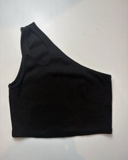 Black One Shoulder Zara Ribbed