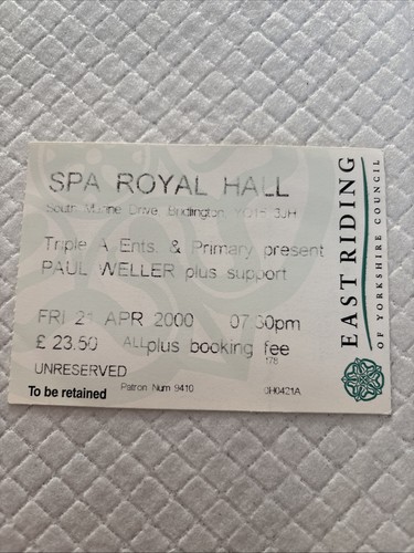 Paul weller concert - paul, ticket