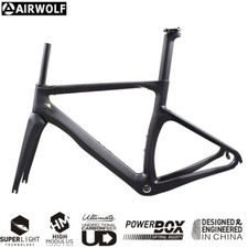 AIRWOLF Aero Carbon Fiber Road Bike Frame Disc/V Brake Frameset 3K BSA 700*25c
