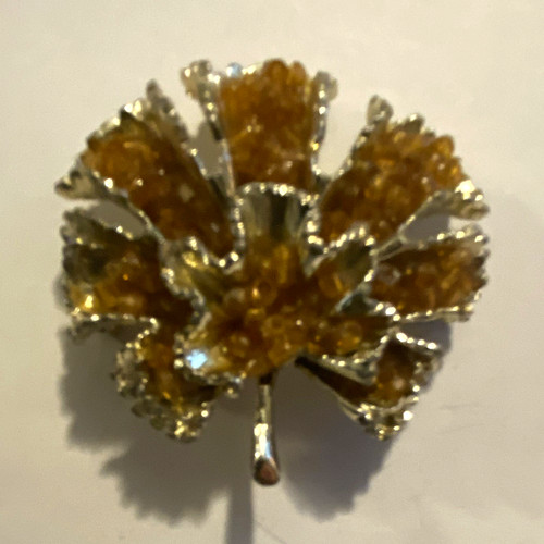 Brooch vintage floral - vintage, gold