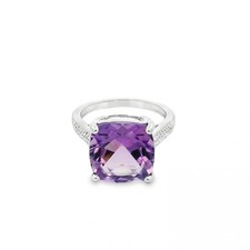 9ct white gold amethyst - 9ct,