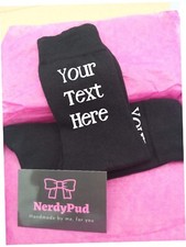Personalised Custom Text Mens Socks Valentines Birthday Fathers Day Gift Present