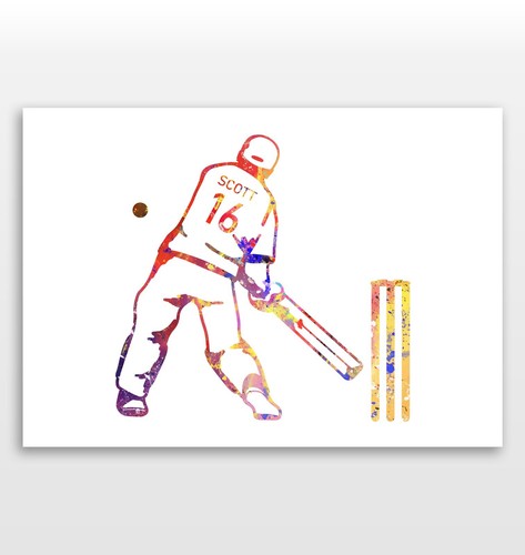 Personalised cricket print - cricket,