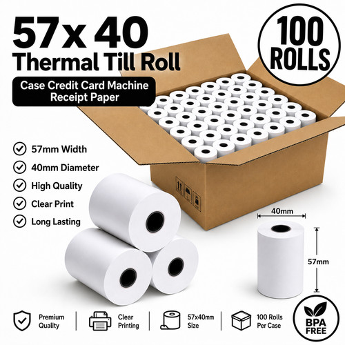 57x40 thermal rolls - thermal, case