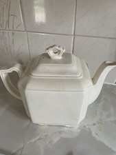 Antique Masons Deco Teapot Cream  Large Unique Shape 1930s ironstone