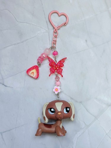 Handmade lps keychain pink - keychain, and