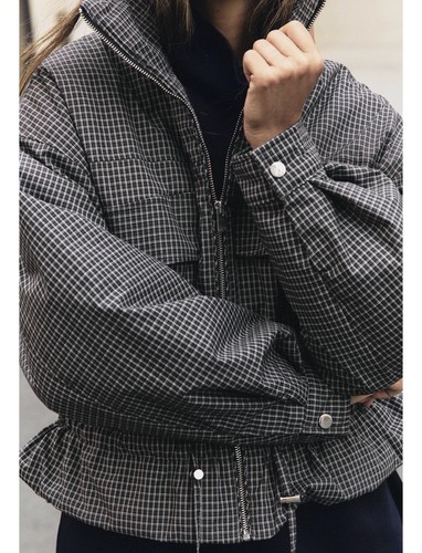 Zara high collar checkered