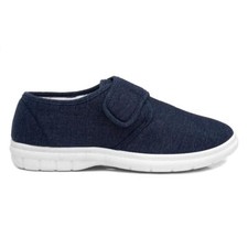 Hobos Mens Canvas Blue Adults Slip On Shoes Easy Fasten Broderick SIZE