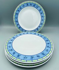 4 Tognana Porcellane Italy Blue Plum Fruit Side/ Lunch Plates 8.25” Diameter