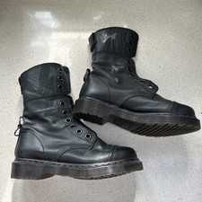 Doctor Martens Air wair Boots Size 3 Black Fold Over Biker Combat