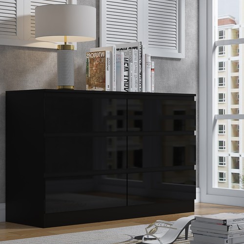 Black gloss chest drawers - of,