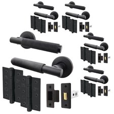 Black Knurled Door Handle