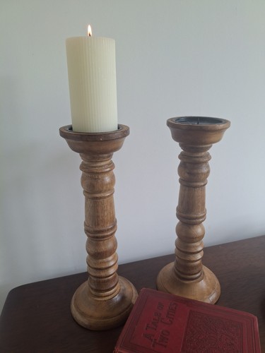 Pair vintage turned - of,