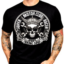 Biker Skull T Shirt Viking