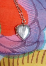 Vintage 1930s Art Deco 925 Sterling Silver Heart Locket Necklace. Gift Wrapped.