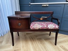 Vintage CHIPPY Hall Telephone Table Seat William Morris Upholstered Mid Century