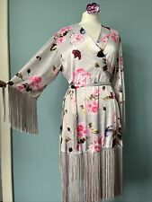Victoria's Secret floral fringe kimono style dressing gown robe size M/L