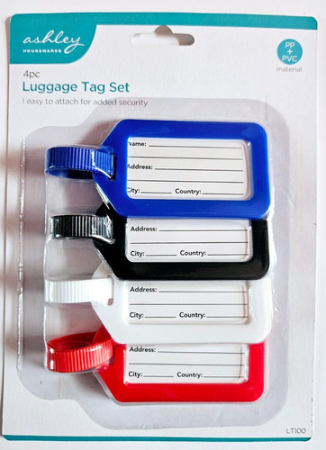 4pc luggage tag set airport - tag,