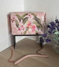 Ted Baker Disha Peach Blossom Pink Floral Crossbody Shoudler Bag & Chain Strap