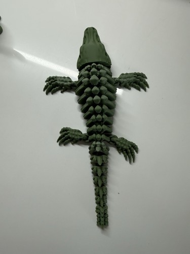 Green plastic crocodile - green,