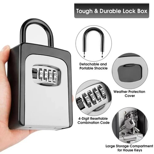 Wall mounted key safe - mounted, 4
