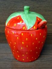 Strawberry Jam/Preserve Pot And Lid 