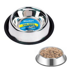 2x Large Dog Bowls Stainless